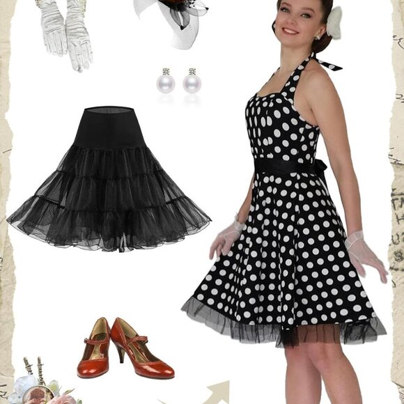 Women Vintage Petticoat Skirt Tulle Crinoline 50s Retro Underskirt - Picture 6 of 6